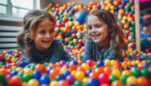Two children in the ball pit while enjoying Occupational therapy in Mango FL