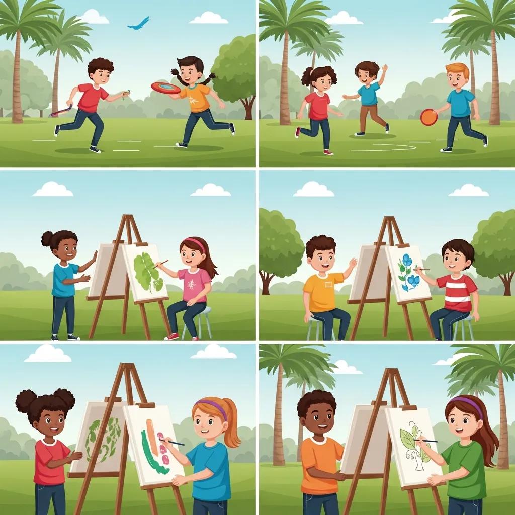 Children engaging in ADHD-friendly activities in a sunny Tampa park, showcasing support and growth