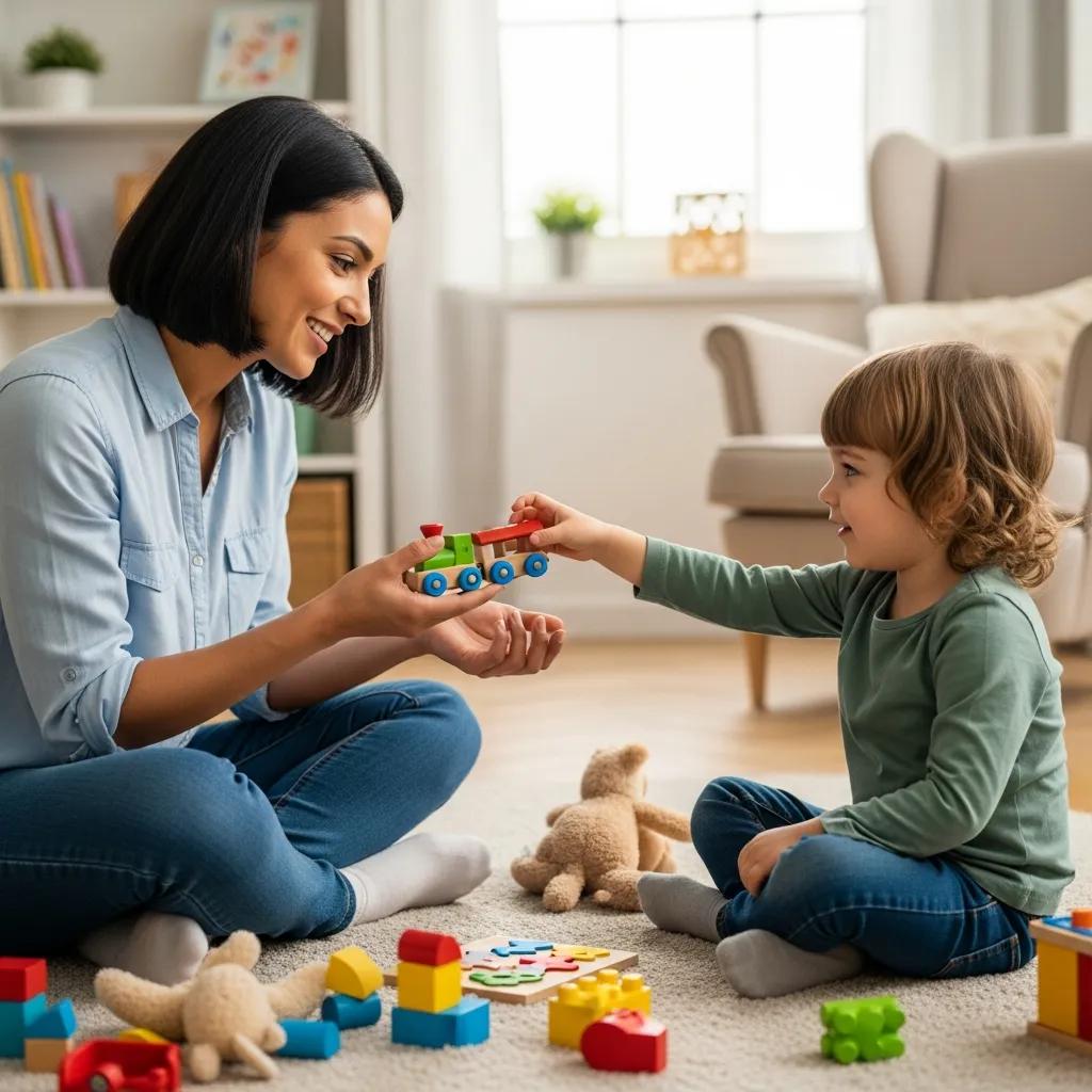 Therapist and child playing on the floor together as part of relationship-based therapy