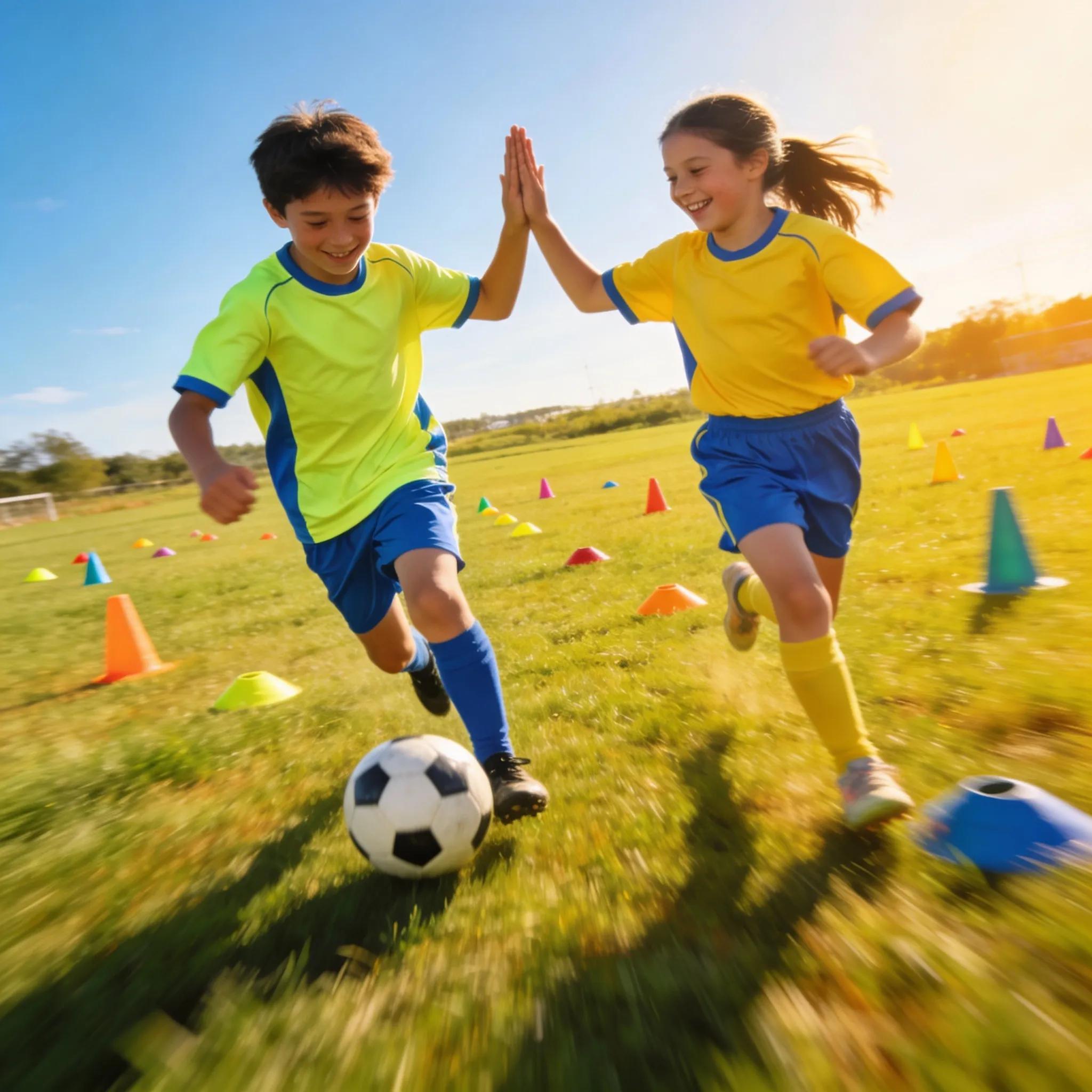 Siblings playing together outdoors, building teamwork and inclusive interaction